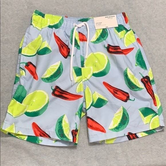 Arizona Jean Co Mens Swim Trunks, Lime & 🌶 Small - Picture 6 of 9